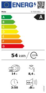 Energiesparlabel G 7233 SCU E